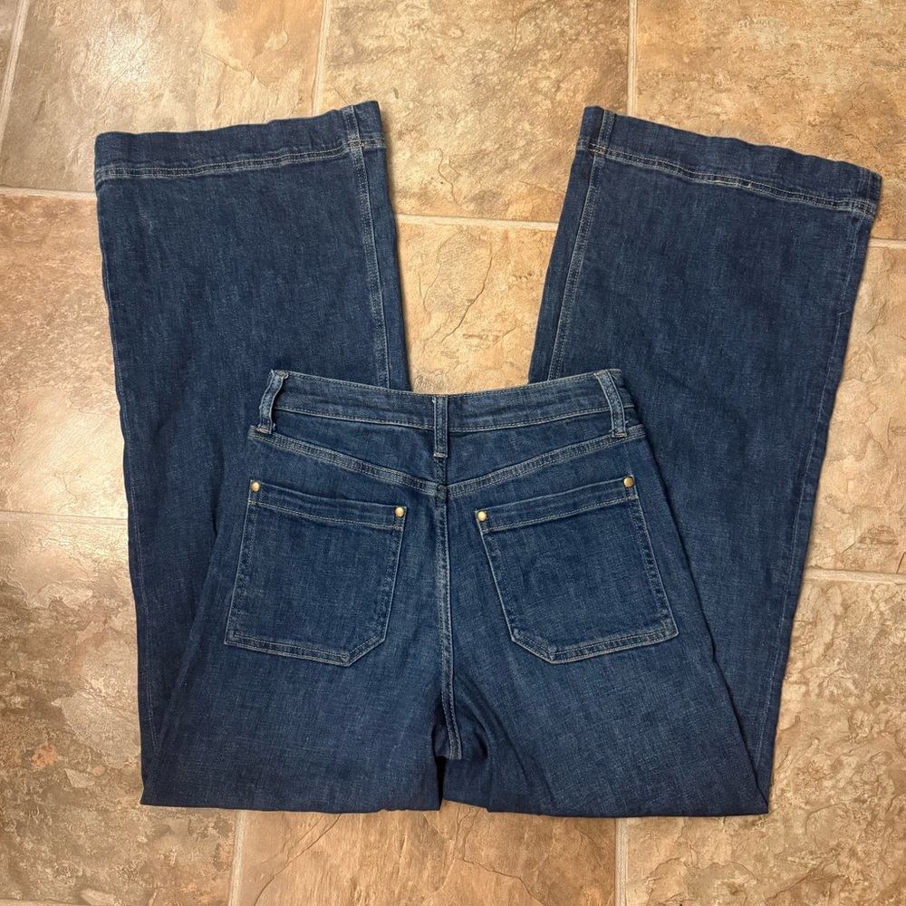 Maeve by Anthropologie Wide Leg Jeans Size 26 High Rise Stretch Denim - Picture 2 of 4